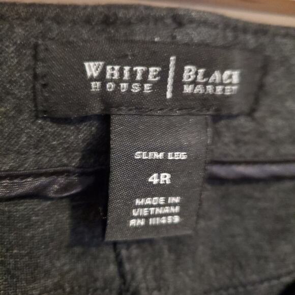 WH|BM Woman's Slim Leg charcoal gray dress pants trousers size 4R - Picture 4 of 6